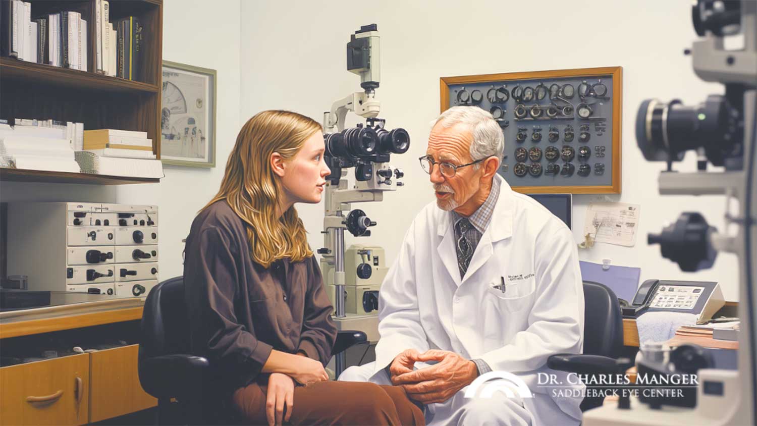 a woman speaking with her eye surgeon does lasik hurt