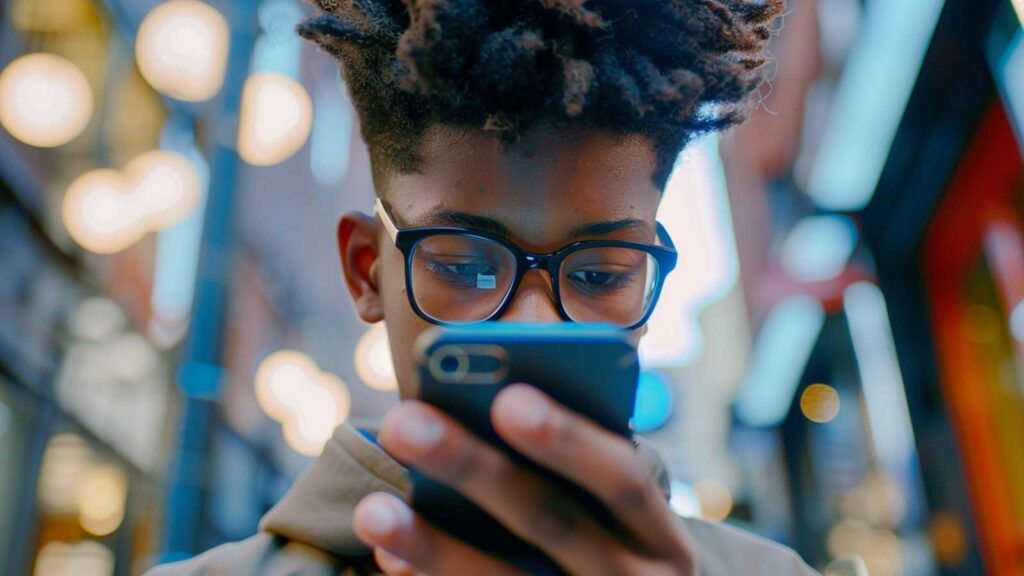 a teenage boy doing research about when it's the right time to schedule LASIK surgery