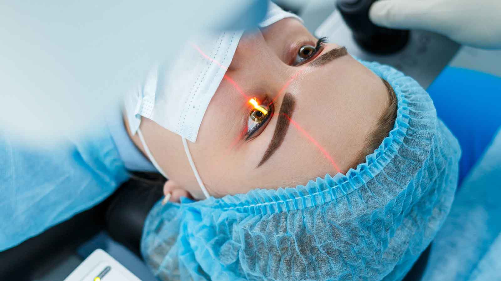 Person undergoing a LASIK surgery